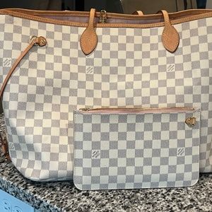 Louis Vuitton Damier Azur Neo Neverfull GM Rose Ballerine